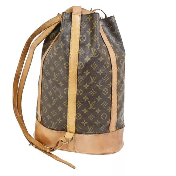 Auth LOUIS VUITTON LV Randonnee GM Shoulder Bag Monogram Leather Brown - Picture 14 of 16